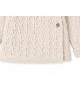 Abrigo Punto Cruzado Capucha Avellana - ¡Compra Ahora!