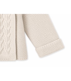 Abrigo Punto Cruzado Capucha Avellana - ¡Compra Ahora!
